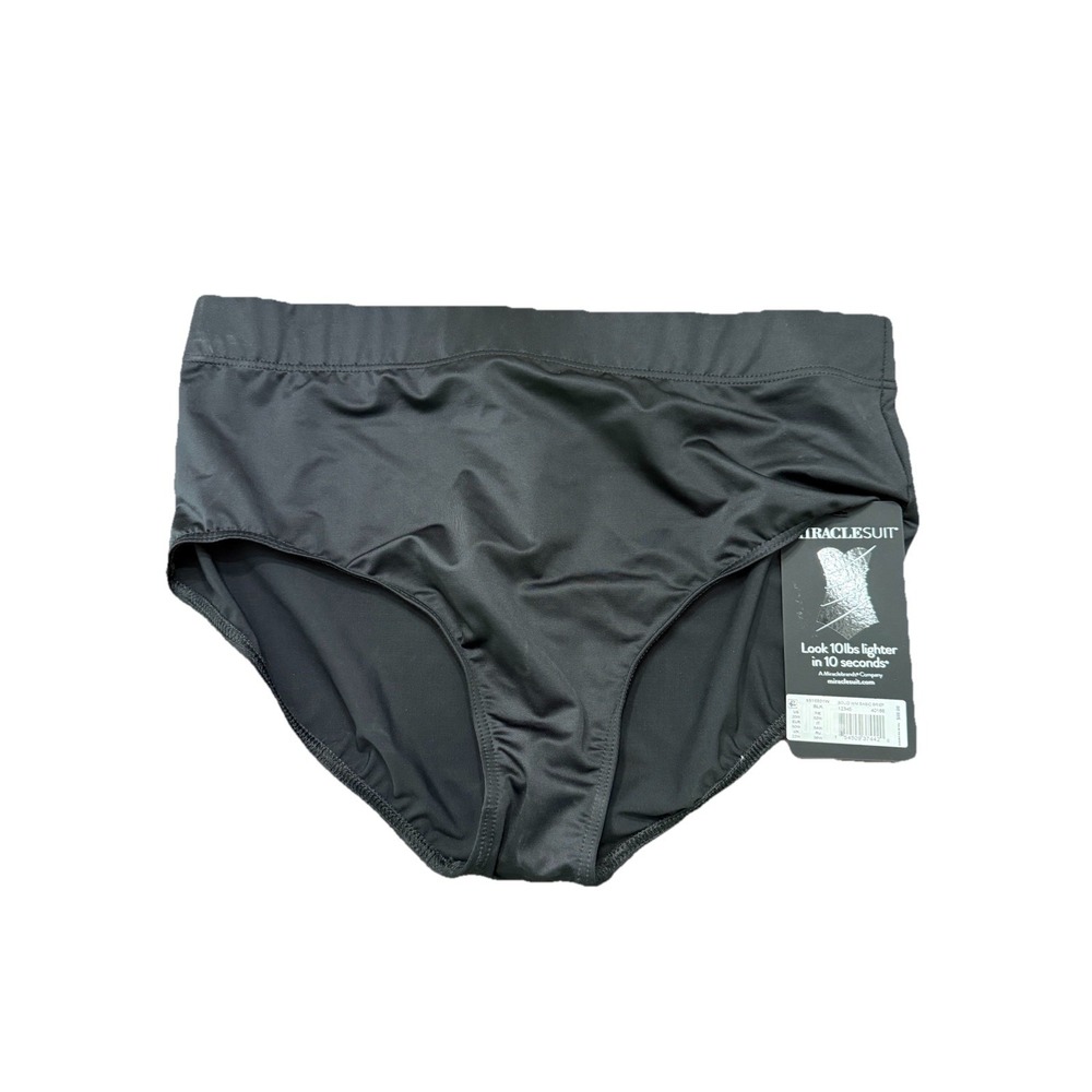 MiracleSuit Swim Bottoms Basic Brief Slimming Black NWT Women's 20W